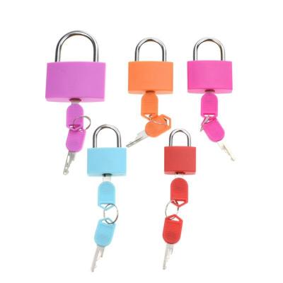 China Cheap Small Waterproof Cute Luggage Lock Security Good Quality Colored Plastic Covered Brass Padlock for sale