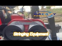 red color diesel engine pulling opgw cable 9t wire stringing equipment