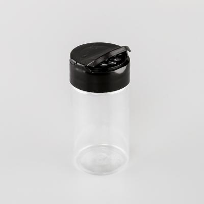 China 250ml PET Stocked Empty Plastic Spice Jars With Black Caps For Storing Herb Seasoning for sale