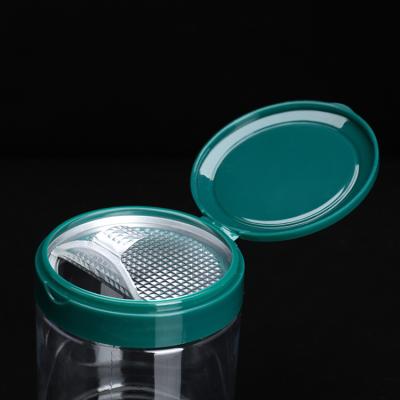 China Clear Empty Plastic Food Green Storage Box With Flip Top Caps 250ml 330ml 16oz 20oz for sale