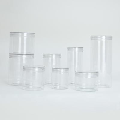 China 330ml 11oz Cosmetic Empty Plastic Cosmetic Skin Jars Clear Lids for sale