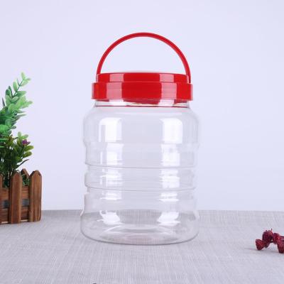 China Wholesale 2200ml Food Empty Plastic Round Jars For Snacks Container Popcorn Peanut Package for sale