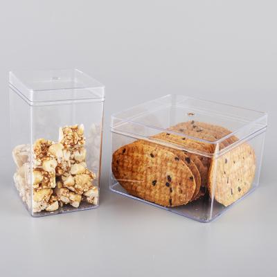 China Recycled Materials Party Candy Containers Oblong Plastic Candy Boxes Clear Cookie Containers For Christmas Gift Kids for sale