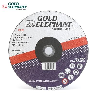 China Super Thin 9 Inch 230mm Gold Elephant Metal and Stainless Steel Cutting Discs for Stainless Steel and Metal for sale