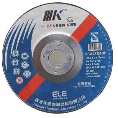 China Metal IIIK 4 Inch 100X4.0X16mm Metal And Stainless Steel Grinding Wheel With Good Performance For Angle Grinder for sale