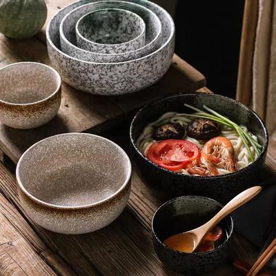 China Minimalist Ceramic Japanese Style Ramen Bowl 8 Inches Tall, Porcelain Kitchen Soup Dinnerware Set, Tableware, Fruit, Salad, Rice Bowls for sale