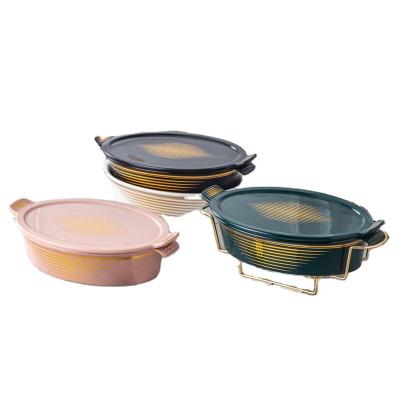 China Restaurant home factory direct sale restaurant hotel used ceramic casserole dish hot pot display food warmer with ceramic lid used food for sale