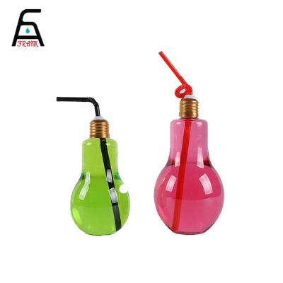 China Plastic Beverage Bulb Shape Juice Bottle PET Beverage Bottles for sale