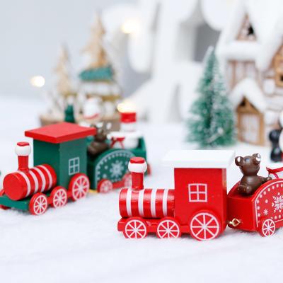 China Festival Stuff CR-B136 Christmas Decor Ornaments Christmas Gifts Kids Gifts Christmas Wooden Train Desktop Decoration for sale