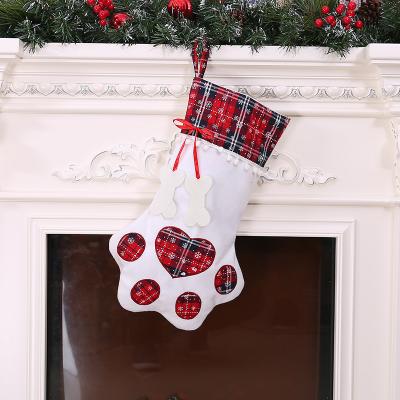 China Festival Stuff CR-B007A Christmas Decorations Fireplace Hanging Custom Logo Wholesale Cat Pet Dog Christmas Stockings for sale