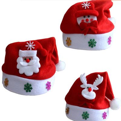 China Festival Merry Stuff CR-B116CA 2021 Christmas Party Costume Props Xmas Character Flannel Kids Unisex Christmas Hat for sale