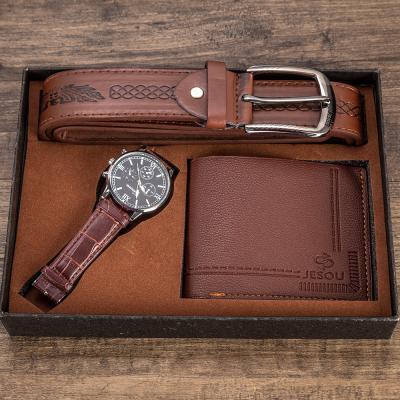 China Agriculture Promotional Gift Sets Advertise Latest Travel High Quality Men Style Fashion Wallet Watch Gift Set for sale