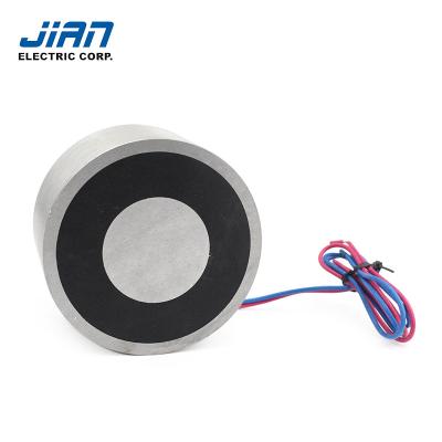 China JSP-8245K Hotels Suction DC Solenoid Electromagnet Round Electric Holding Magnet 195kgs Electric for sale