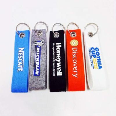 China Promotion Silkscreen Logo Colorful Cute Felt Felt Key Chain for sale