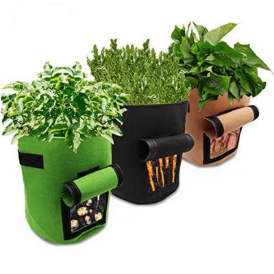 China Polyester Felt Fabric Durable Breathable Felt Potato Grow Bag Felt for sale