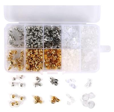 China Free Style 1040pcs Earring Backs, BetyBedy 10 Styles Earring Holders Kit, Metal Plastic Rubber Earring Clips Bullet Back Butterfly Flower for sale