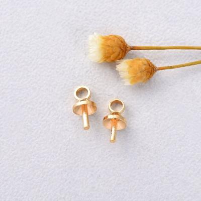 China Small Craft Sterling Silver Plated Brass Jewelry Bead Cup Peg Bail Charm Pendant Connectors Making Deliveries for sale