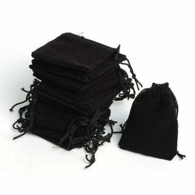 China Velvet Customize Velvet Drawstring Black Jewelry Storage Security Case Gift Bags Pockets AU for sale