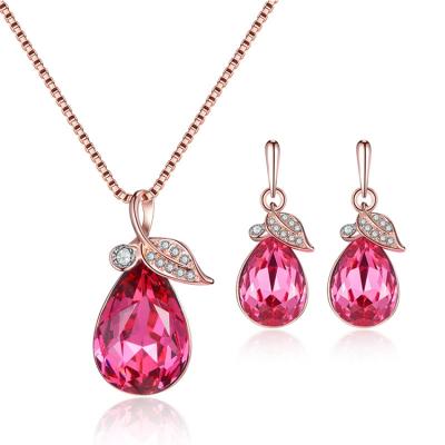 China CLASSIC Hot Selling High Quality Cubic Zircon Necklace Pendant Earring Sets For Women Jewelry Wedding Design for sale