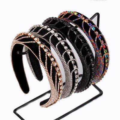 China Headband 2021 luxury bling faux diamond headband designer rhinestone headband head bands fashion hair accessories hair bands for women for sale