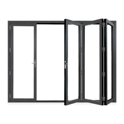 China Magnetic Screen Canada standard triple glass bi-fold door Aluminum frame folding door for sale for sale