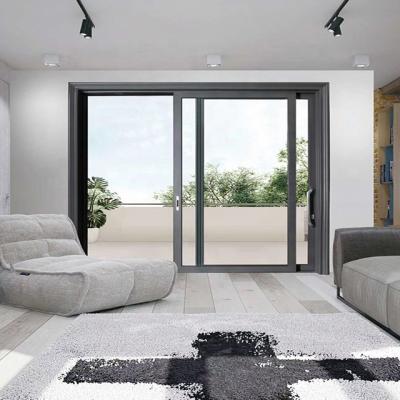 China Waterproof 2023 newest north America standard tempered glass sliding door for sale