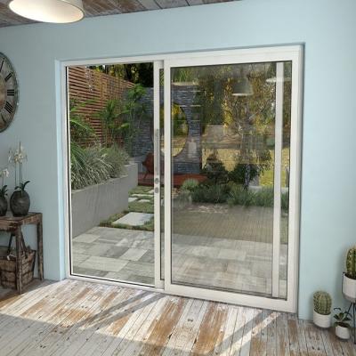 China Waterproof North America standard double glass sliding door thermal break energy saving sliding door for sale for sale