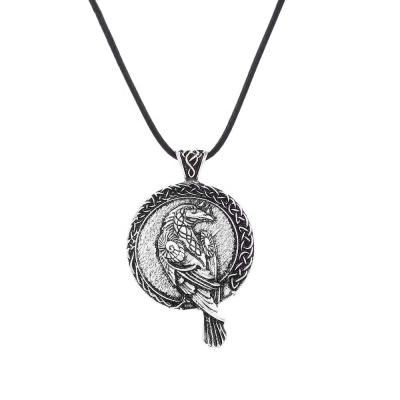 China Wholesale Fashion Nordic Antique Amulet Metal Coin Necklace Zinc Alloy Pendants for sale