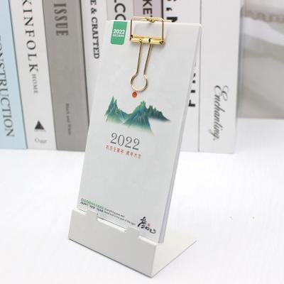 China Original New Design Table Calendar Metal Calendar Holder With Skeleton Note Note Clip for sale