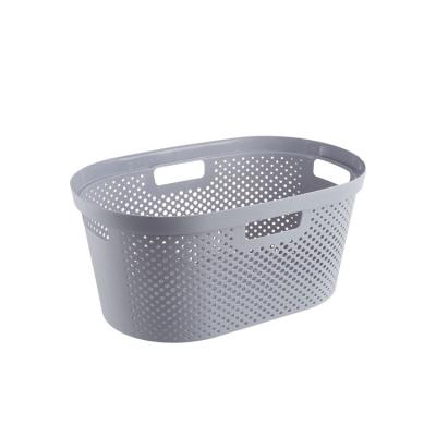 China Viable Special Design Laundry Storage Basket Widely Used Woven Plastic Laundry Hamper for sale