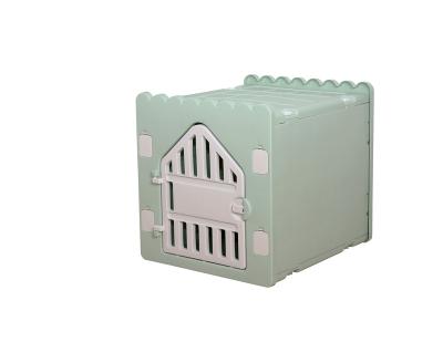 China New Interesting Price Plastic Indoor Plastic Pets House Large Plastic Door Cat House Flat Roof for sale