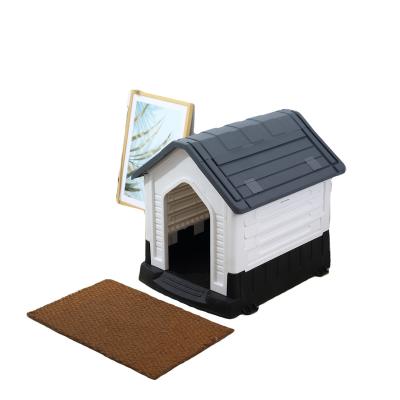 China Multifunctional indoor and outdoor plastic kennel fit for small dogs below 12kgs for sale