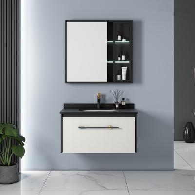 China Cheap bathroom vanity cabinet modern style bathroom supplier hotel or household modern cabinet wall mounted mirror for sale