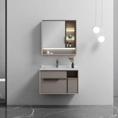 China Cheap bathroom vanity cabinet modern style bathroom supplier hotel or household modern cabinet wall mounted mirror for sale