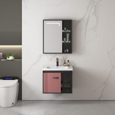 China Cheap bathroom vanity cabinet modern style bathroom supplier hotel or household modern cabinet wall mounted mirror for sale