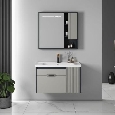 China Cheap bathroom vanity cabinet modern style bathroom supplier hotel or household modern cabinet wall mounted mirror for sale