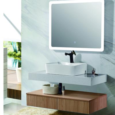 China Traditional High Quality Plywood Bathroom Vanity And Top With Mirror Light for sale