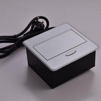 China Easy Installation Power Socket With 2 Plugs Desk Outlet Socket Box For Office Table Desktop Pop Up Power Socket for sale