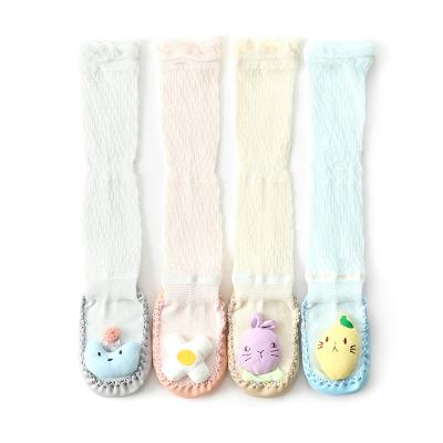 China Breathable Animal Prewalker Toddler Socks With Baby Long Knee High Kids Anti Slip Shoe Leather Unique Socks for sale