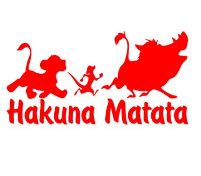 China Engraving Various Paste Sizes Vinyl Decals/Colors Car Stickers Hakuna Matata Animal Motorcycle Decorative Accessories for sale