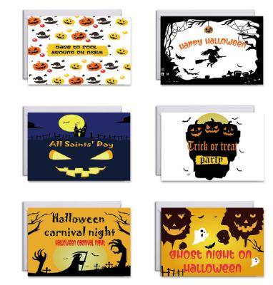 China USA 6 Pcs / Set Custom Paper Carving Handmade Cute Happy Halloween Postcards Greeting Gift Cards for sale