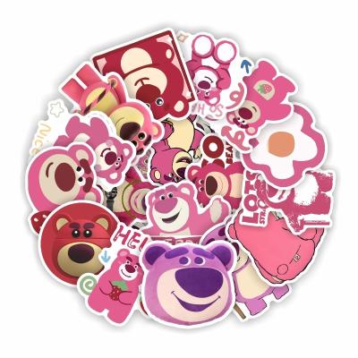 China Suitable For Smooth Surfaces 50 Pcs Cute Strawberry Bear Cartoon Stickers For Laptop for sale