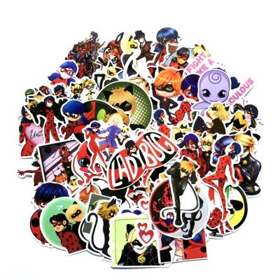 China Suitable for smooth surfaces 50 pcs anime cartoon vinyl die cut large glossy stickers for lunch box back to school gifts for sale