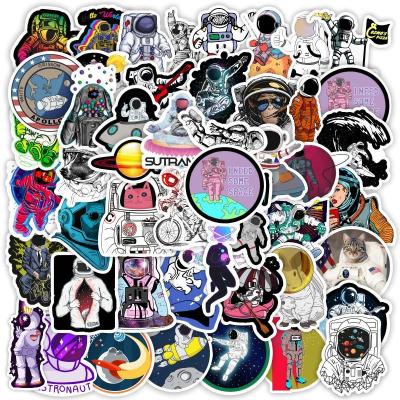 China Cartoon Sticker Spaceman Astronaut Vsco Vinyl Stickers For Laptop Case Car Skateboard Motorcycle Waterproof Decals for sale