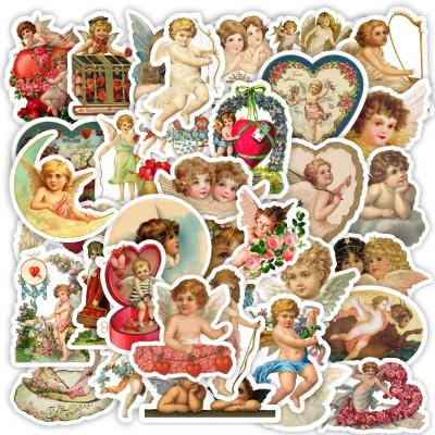 China Retro Cartoon Sticker Small Angel Stickers for Luggage Home Laptop Notebook Girl Kids Decor Decorative Stickers for sale