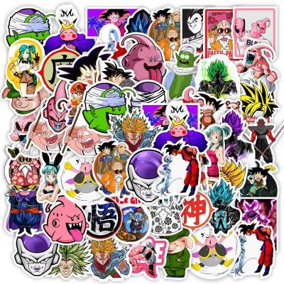 China Anime Dragon Ball Goku Cartoon Sticker 50 Pcs Decal For Skateboard Travel Suitcase Macbook Waterproof Stcikers for sale