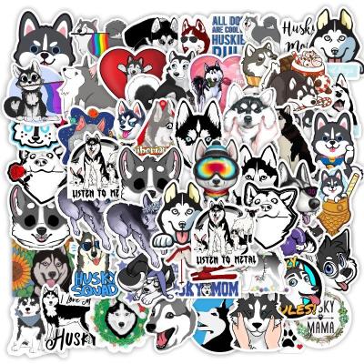 China Cartoon Sticker Animal Husky Stickers for Notebook Water Cup and Helmet Waterproof Adhesive Sticker for sale