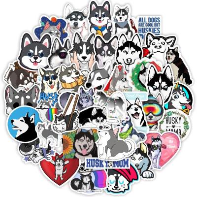 China Cute Cartoon Sticker Anime Husky Stickers For Laptop Skateboard Bicycle Luggage Decals for sale