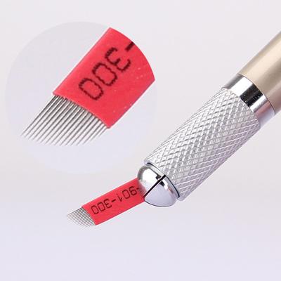 China Custom Wholesale Red Disposable Permanent Microblading Blades 0.18Mm Premium Quality Eyebrow Tattoo Needle for sale