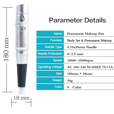 China 8 Colors Original Classic Permanent Makeup Lip Eyebrow Tattoo Machine Rotary Adjusting Pen for sale